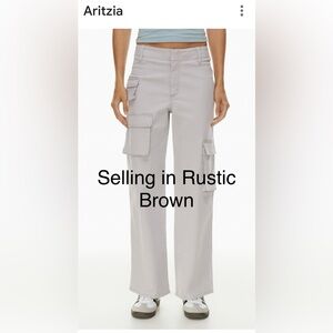 Aritzia Picture Perfect Cargo Pant - Colour Rustic Brown - Size 0